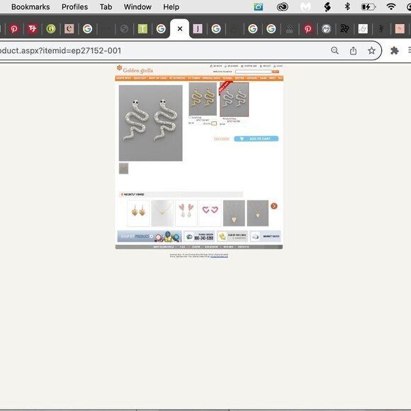 Silver Snake Crystal Body Statement Earrings - Picture 7 of 7